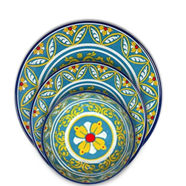 Paper Plate Collection Melange 54-Piece Melamine Dinnerware Set Salad Plate & Soup Bowl | Shatter-Proof and Chip-Resistant Melamine Plates and Bowls Dinner Plate Color: White 18 Each Paper Plate Collection Melange 54-Piece Melamine Dinnerware Set Salad Plate & Soup Bowl | Shatter-Proof and Chip-Resistant Melamine Plates and Bowls Dinner Plate Color: White 18 Each